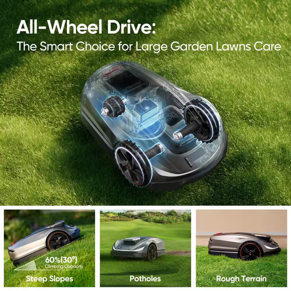 X5 Wireless Robot Lawn Mower 0. 5Acre/ 21500Sq. Ft, with Smart APP Control, Vision AI System and RTK